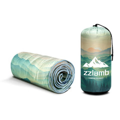 zzlamb camping blanket puffy with poncho snaps for hands-free warmth outdoors.