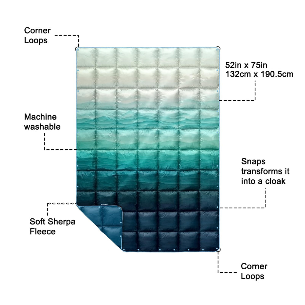 zzlamb Camping Blanket Puffy water-repellent fabric protects against damp ground