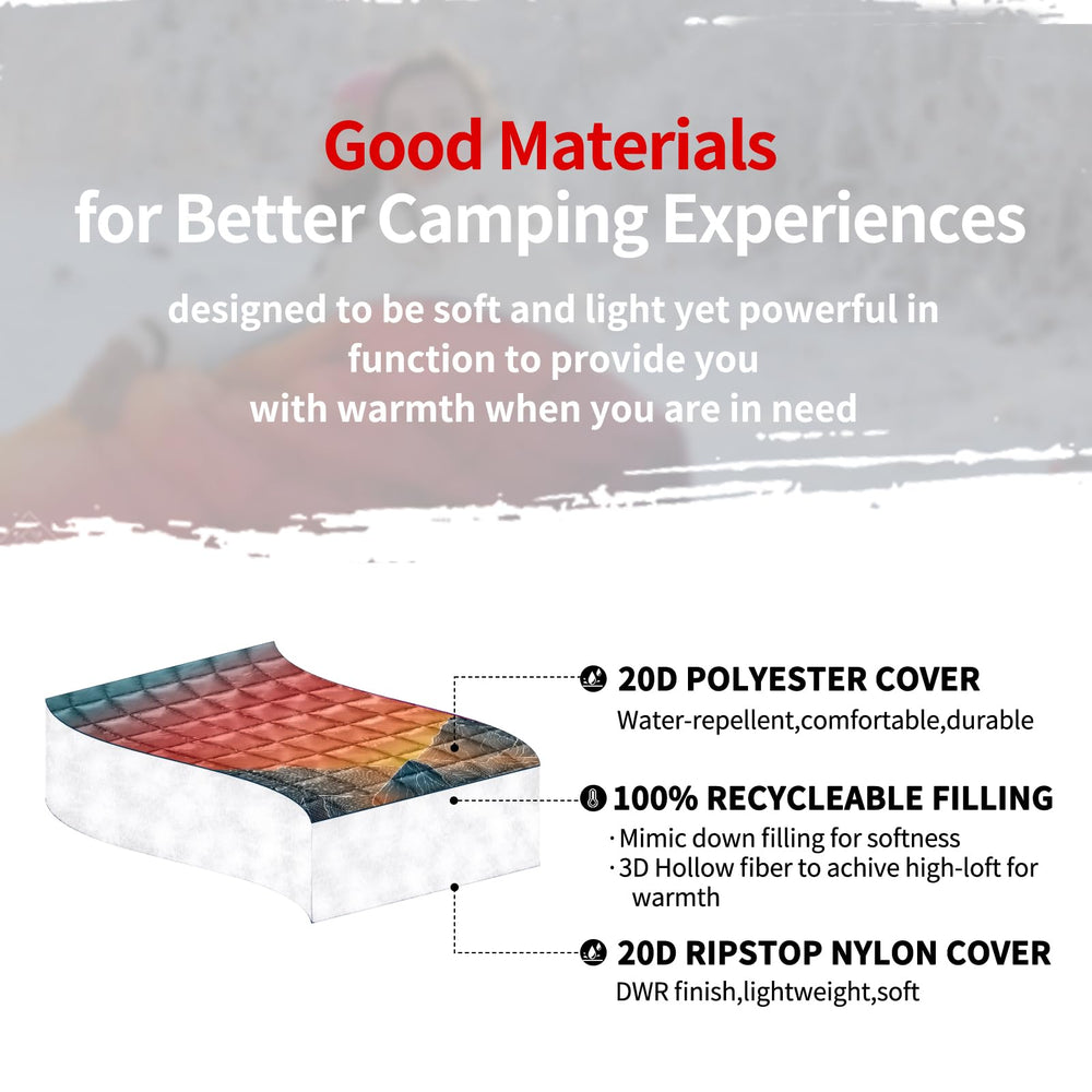 zzlamb Puffy Camping Blanket functions as a picnic mat with stake loops for stability.