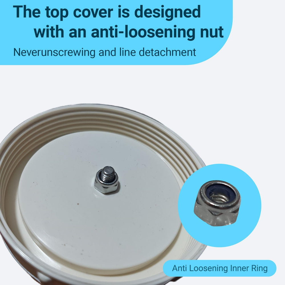 Detail of 316 stainless steel ring buckle and lock nut